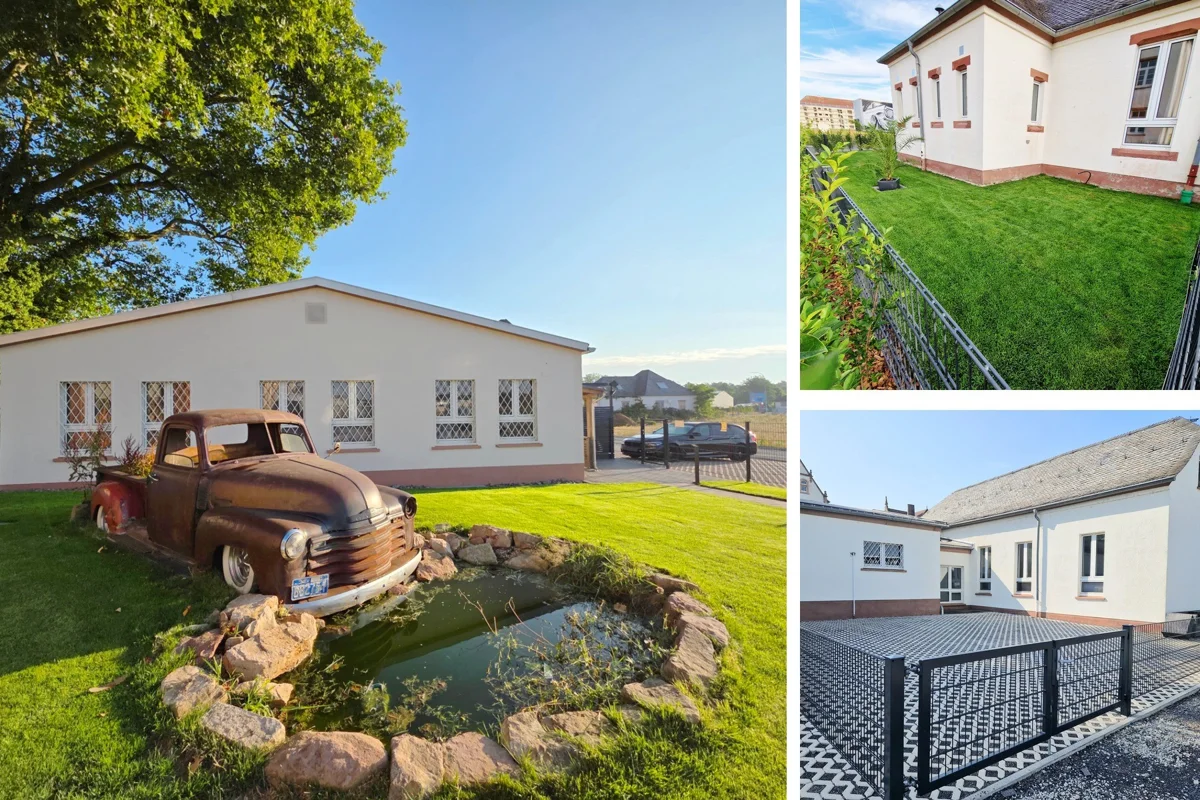 Gartenansicht des angebotenen Wohnhauses in den Kaisergärten